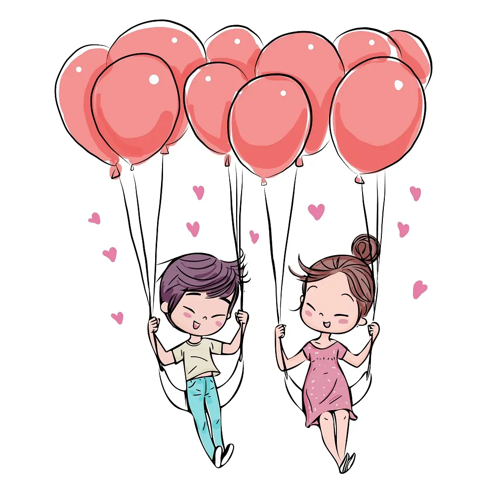 Couple avec ballons
